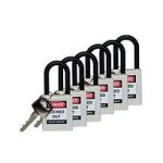SAFETY LOCK, 1.5" KA WHT, NYLN SHKL, 6PK