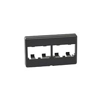 Placa frontal para muebles, 4 puertos, negro