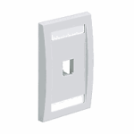 PANDUIT Placa de Pared Vertical Ejecutiva, Salida Para 1 Puerto Mini-Com, Con Espacios Para Etiquetas, Color Blanco Mate - CFPE1IWY