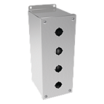 HOFFMAN Carcasa, Botón pulsador, 4 orificios, 22.5 mm, Inoxidable, NEMA13, IP66, Serie Pentair Inoxidable - E4PBGXSS